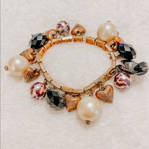 Betsey Johnson Vintage Charm Stretch Bracelet